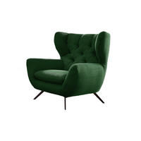 SESSEL CHARME Smaragdgrün Cord - Smaragdgrün/Schwarz, Textil/Metall (100/106/95cm) - KAWOLA