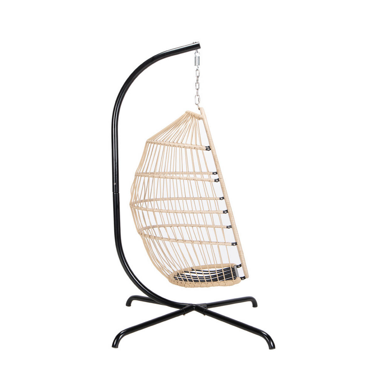 FALTBARER HÄNGESESSEL LOMA - Beige, 1-Sitzer - Beige, Kunststoff (86/118/72cm) - Home Deluxe