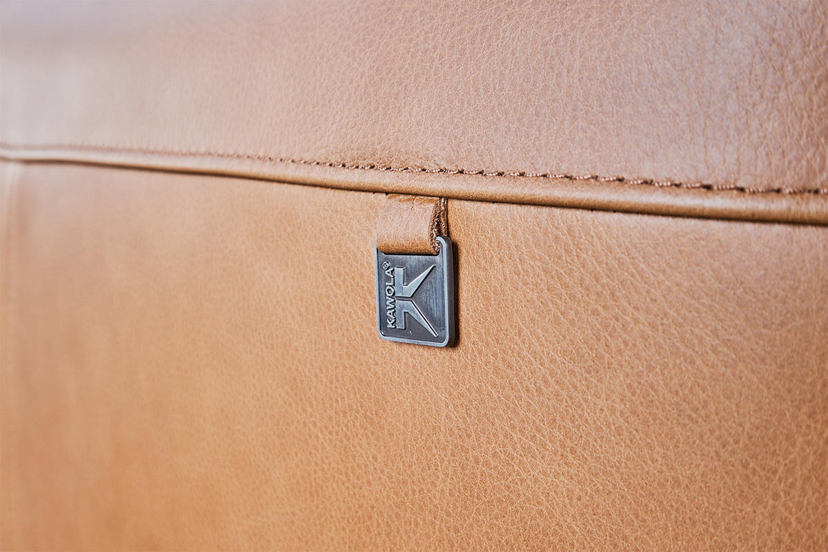 SOFA BODHI Braun Leder - Dunkelbraun/Schwarz, Leder/Kunststoff (242/80/110cm) - KAWOLA