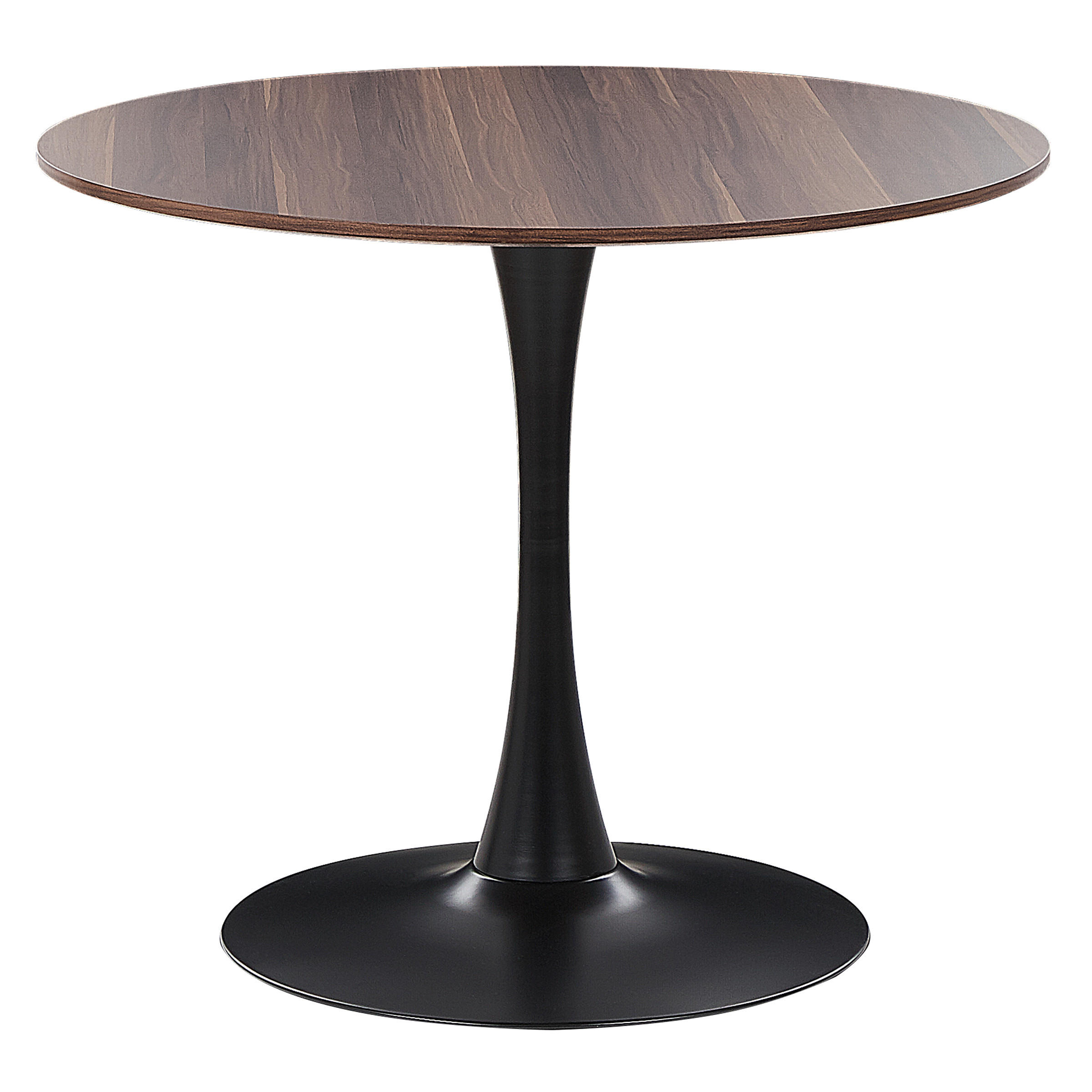 ESSTISCH 90/90/74 cm Dunkelbraun, Schwarz Rund Boca - Dunkelbraun, Holzwerkstoff (90/90/74cm) - Beliani