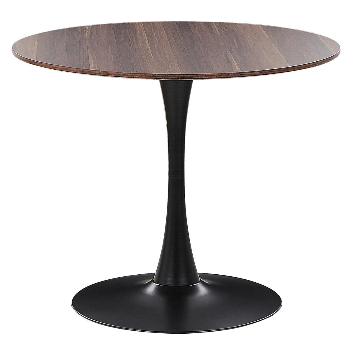 ESSTISCH 90/90/74 cm Dunkelbraun, Schwarz Rund Boca - Dunkelbraun, Holzwerkstoff (90/90/74cm) - Beliani