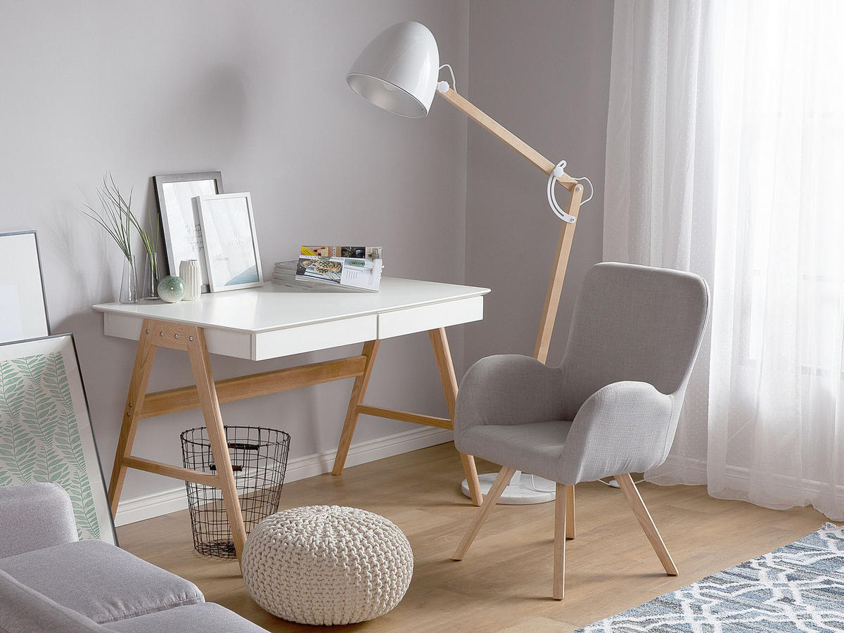 SESSEL Polsterbezug Grau Bjarn - Grau, Holz/Textil (60/90/55cm) - Beliani