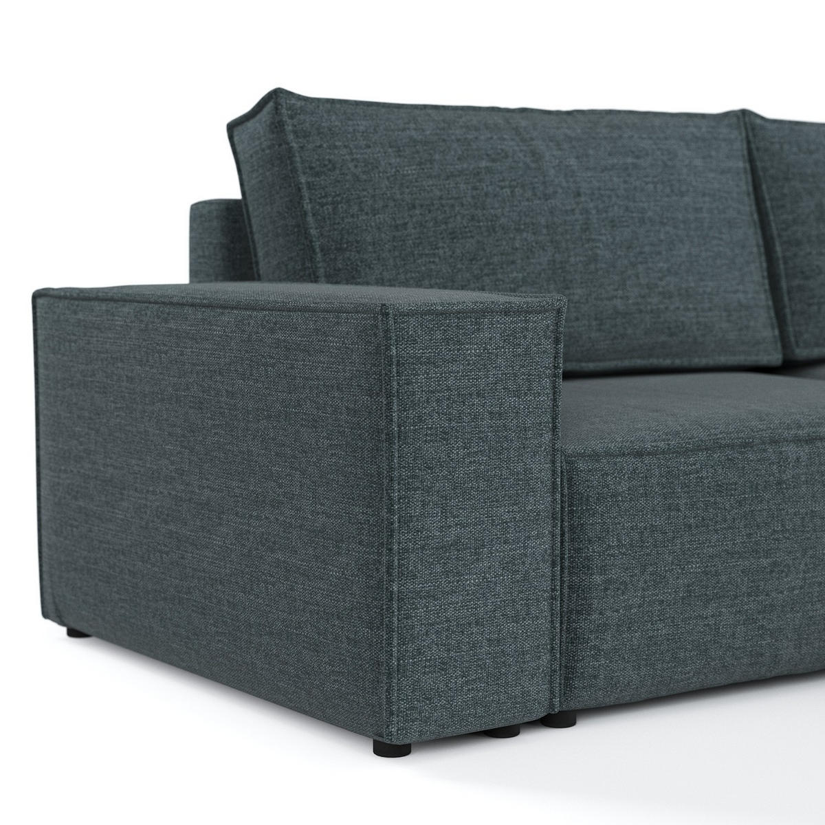 ROHOVÁ SEDAČKA CAVO, textil, Modrošedá - černá/šedohnědá, dřevo/kompozitní dřevo (255/148cm) - AltaBeds