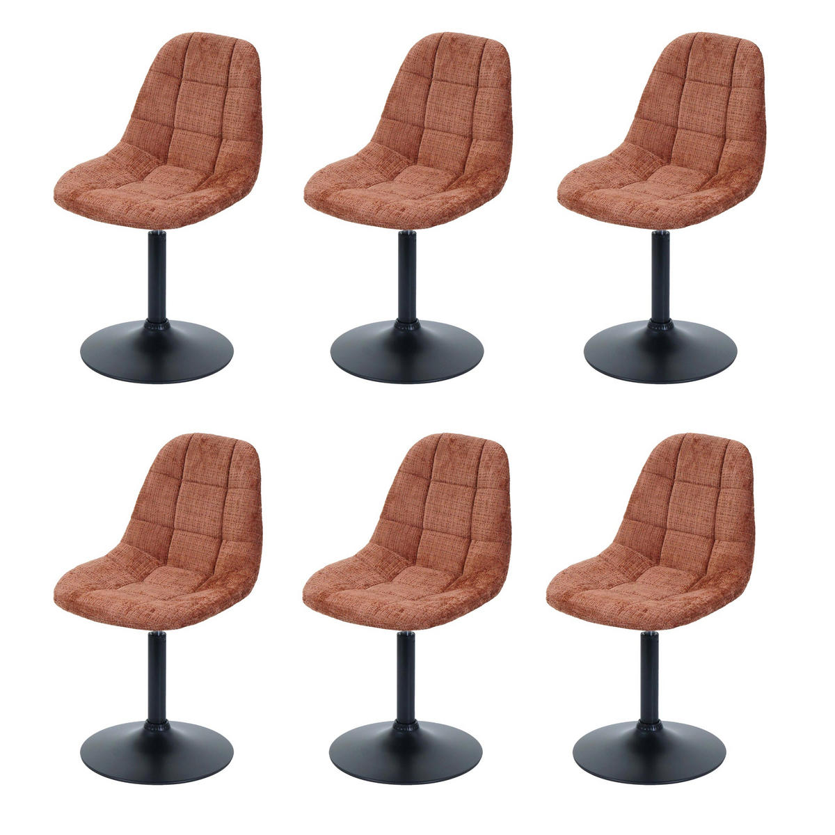 ESSZIMMERSTUHL Orange 6er-Set - Orange, Textil (47/83/43cm) - MCW