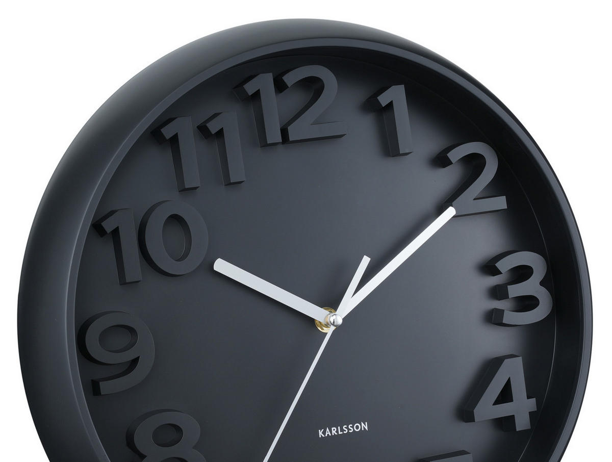 WANDUHR Elevated Ø33,5 cm - Schwarz, Kunststoff (33/5/33cm) - Karlsson