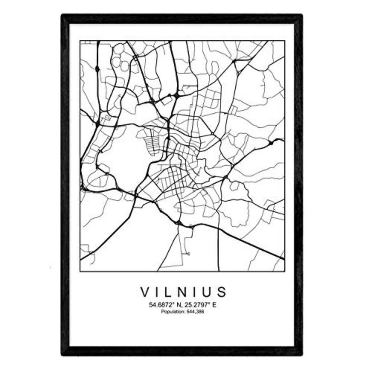 POSTER Vilnius Skandinavischen Stil A3 Rahmenlos - Klar, Papier (29.7/5/42cm) - Nacnic