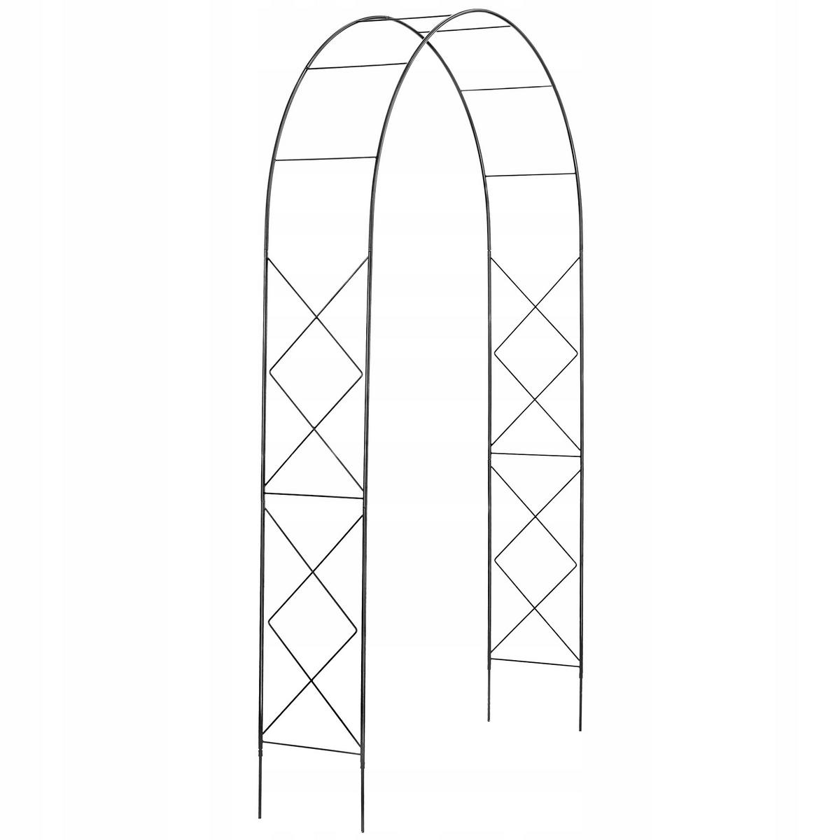 GARTENPERGOLA für Blumen, 255 cm, Schwarz - Schwarz, Metall (150/255cm) - KADAX