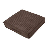SITZKISSEN orthopädisch 50/50/10 cm – Velours Sesselkissen braun - Braun, Textil (50/50/10cm) - Homescapes