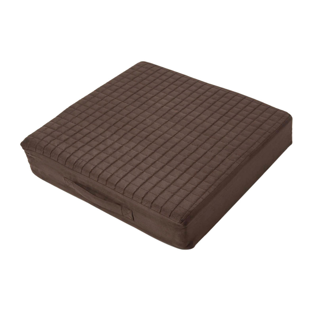 SITZKISSEN orthopädisch 50/50/10 cm – Velours Sesselkissen braun - Braun, Textil (50/50/10cm) - Homescapes