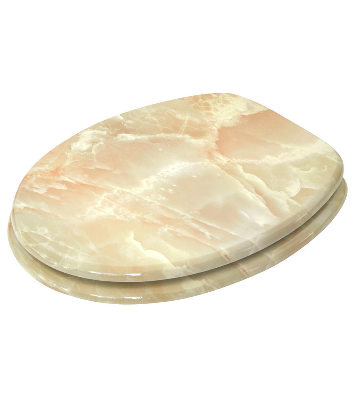 WC-SITZ Marmor Natur - Braun, Holzwerkstoff (38/6/47cm) - Sanilo