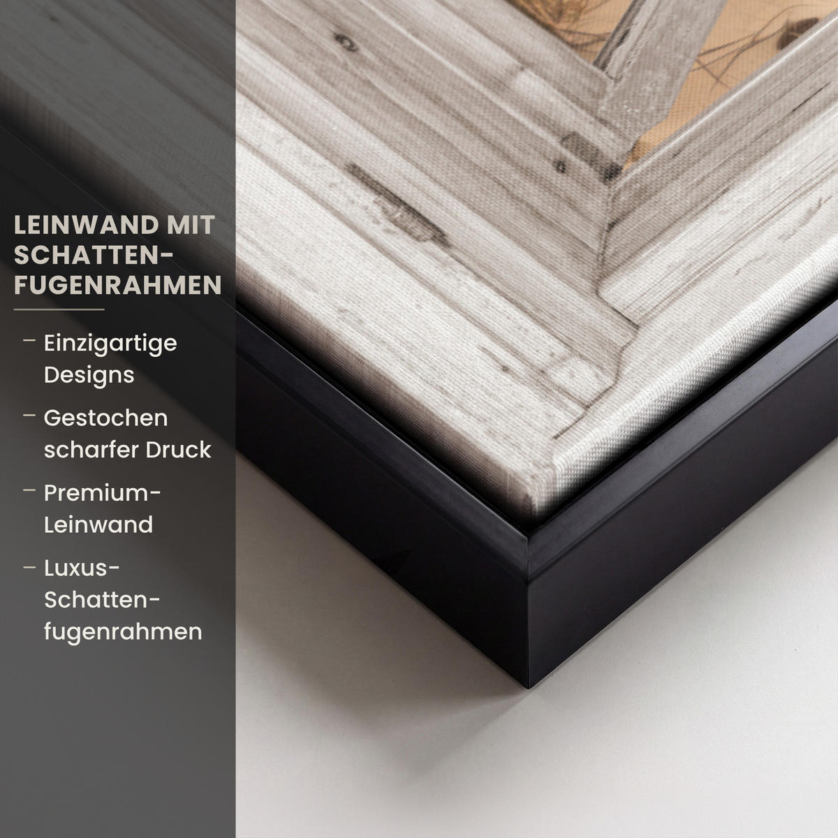 LEINWAND Bilder mit Rahmen - Fenster - Meer - Küste - Natur - Ausblick - Strand - Wattenmeer - 60x40 - Beige, Textil (60/40cm) - MuchoWow