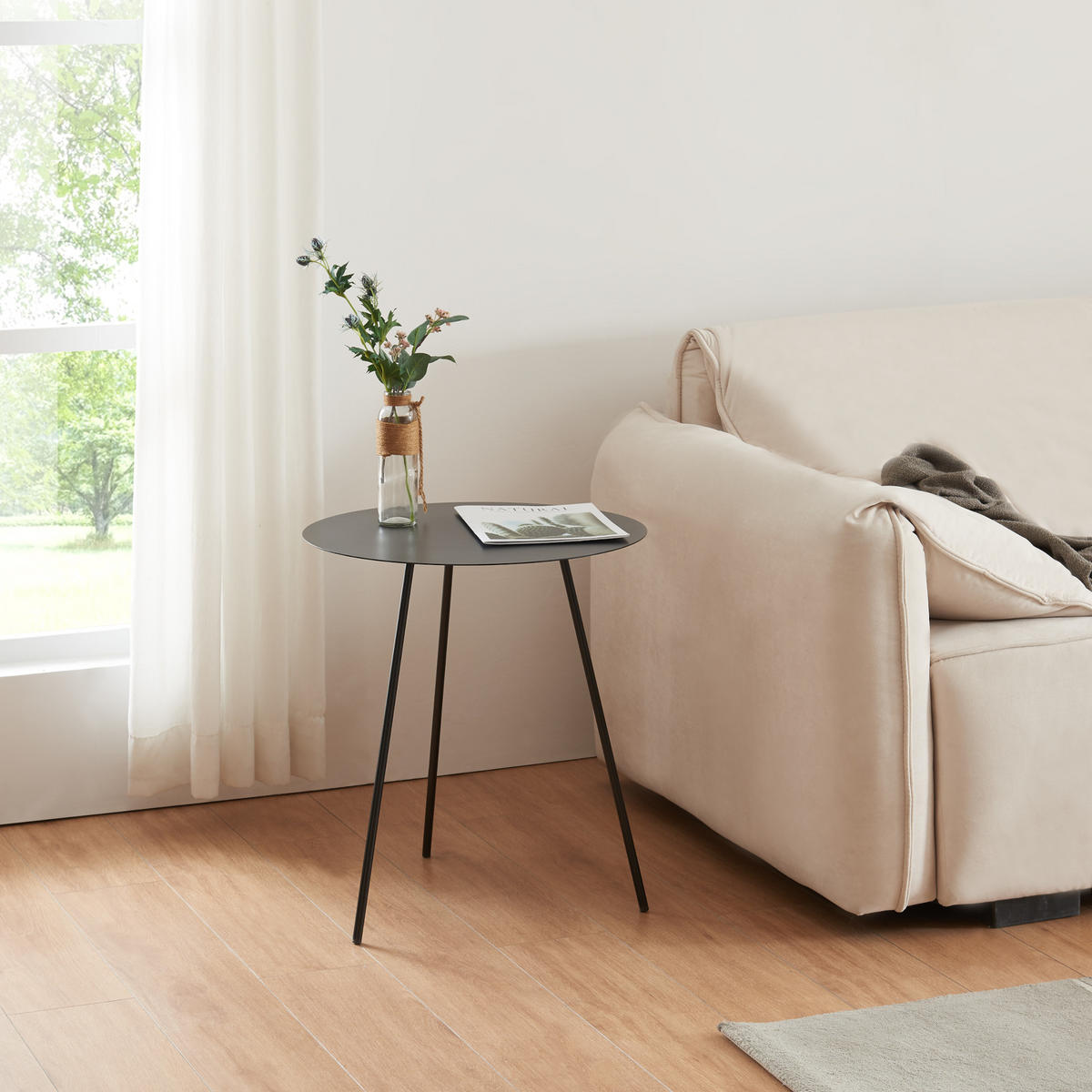 BEISTELLTISCH Sula - Schwarz, Metall (50/50/53cm) - [en.casa]