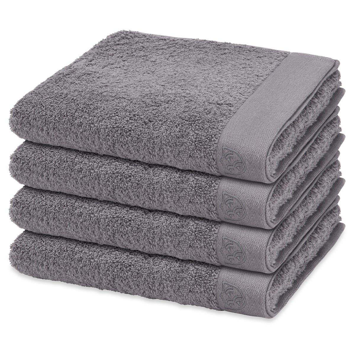 HANDTUCH Doubleface Stripes 4er-Set - Grau, Textil (50/100cm) - Ross