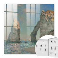 SCHLÜSSELBOX Weiß 30x30 cm – Türöffnung nach rechts - Meeresklippen - Blau, Metall (30/30/5cm) - TULUP