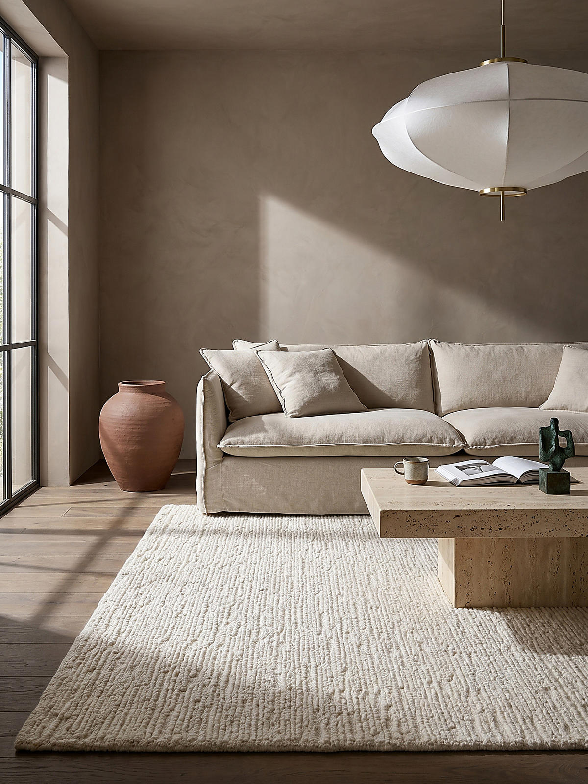 WOLLTEPPICH Boucle, Unifarben, Strapazierfähig, natürlich & pflegeleicht Creme Rechteckig 160x230 - Creme, Textil (230/160cm) - KADIMA DESIGN