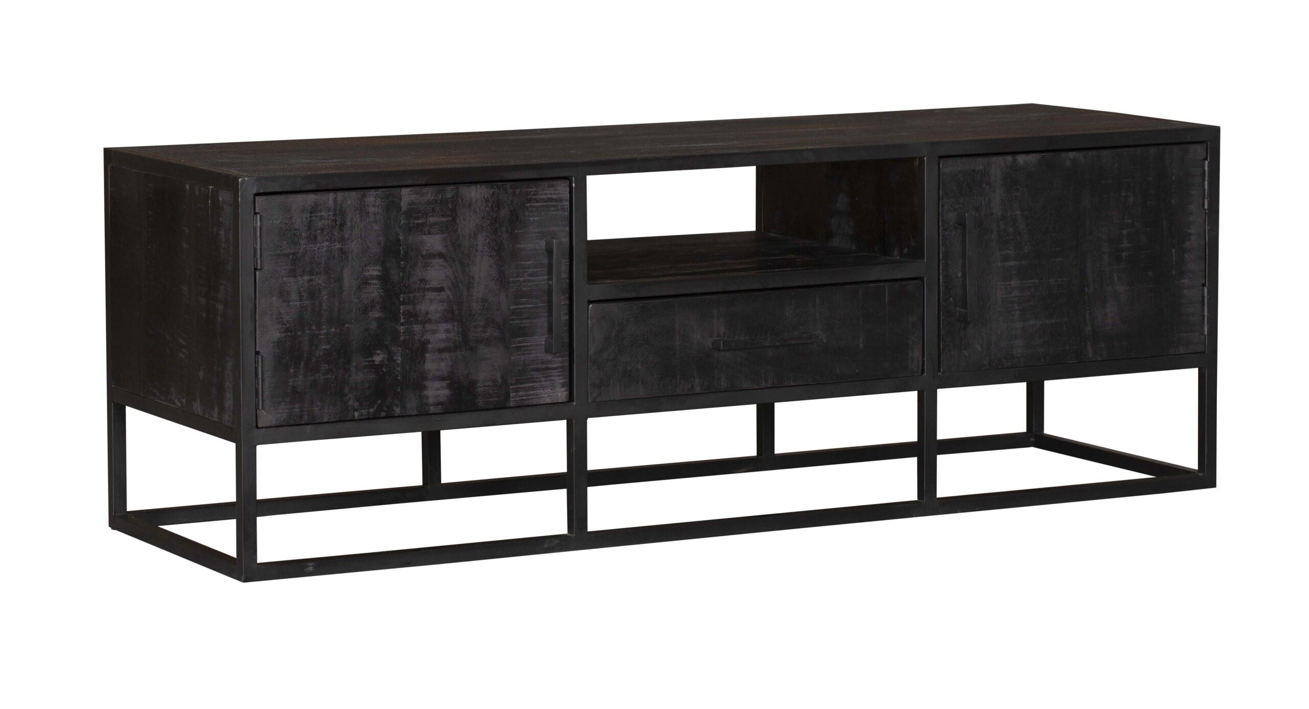 TV-MÖBEL Denver Schwarz 45/145/50 cm - Schwarz, Holz (145/50/45cm) - Starfurn