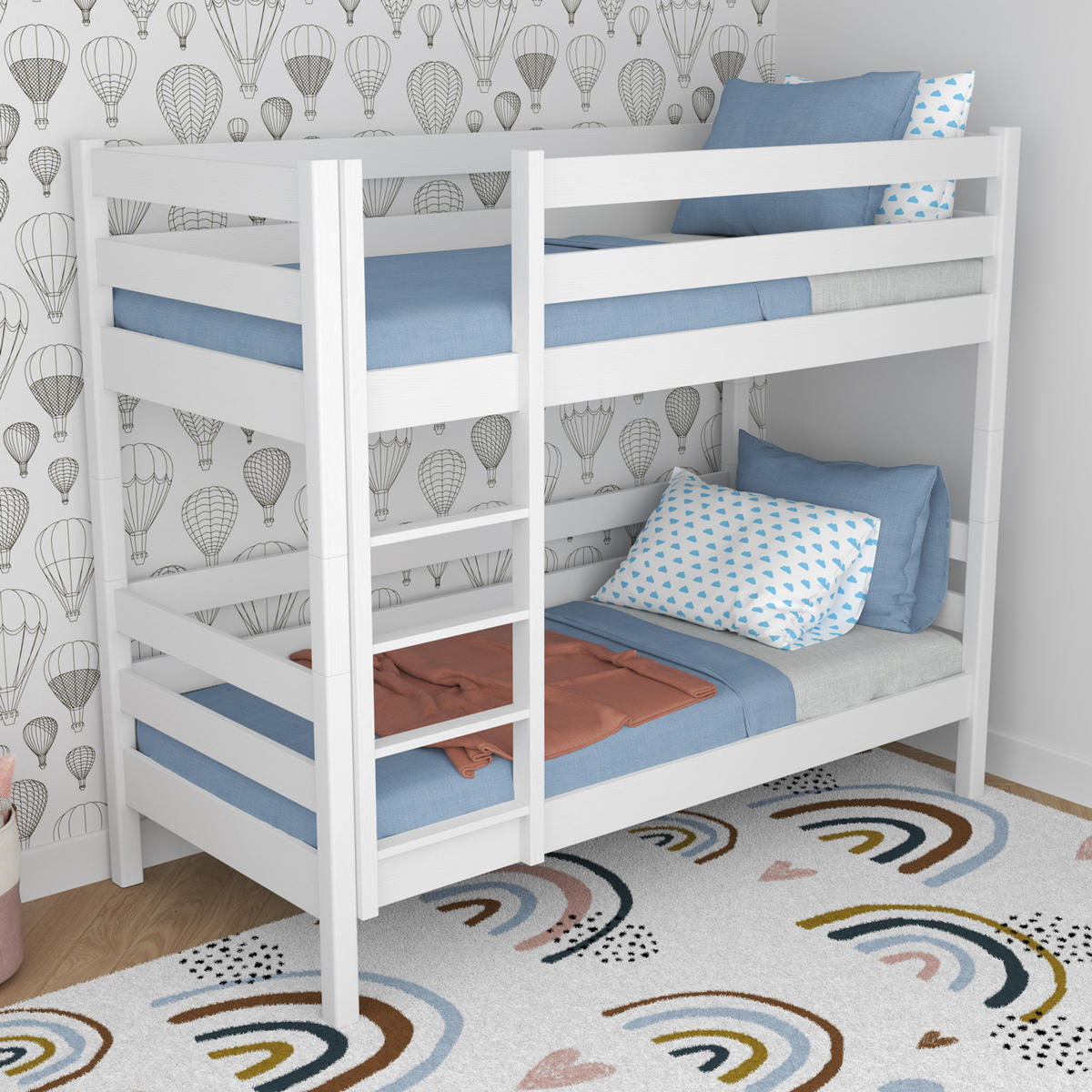 ETAGENBETT N01 Weiß 80/180 - Weiß, Naturmaterialien/Holz (80/180cm) - N-Wood