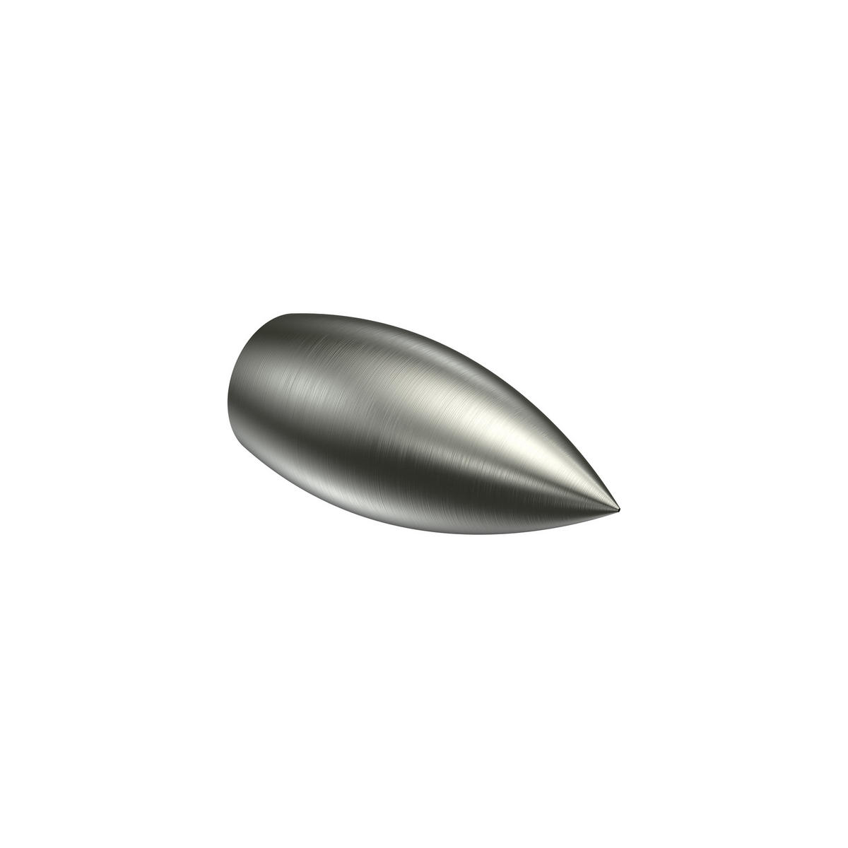 ENDSTÜCKE FÜR GARDINENSTANGEN 16 mm Ø, Poveda Edelstahl-Optik, Packung 2 Stück - Edelstahlfarben, Metall (5.4/2.5/2.5cm) - INTERDECO