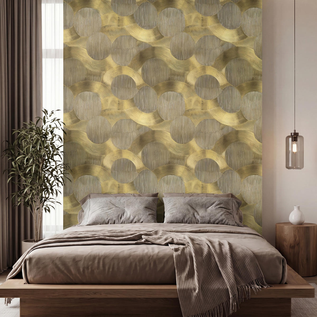 TAPETE - Modern - Geometrisch - Gold - 220x300 cm - Goldfarben, Papier (220/300cm) - OnlyWow