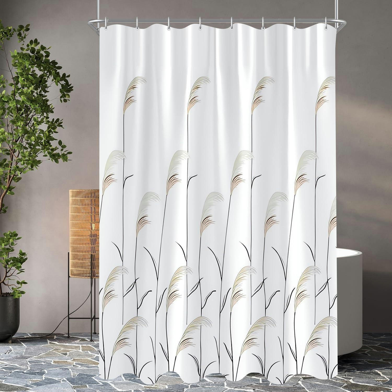 DUSCHVORHANG Weizenohr 80 x 180 cm - Weiß, Textil (80/180cm)