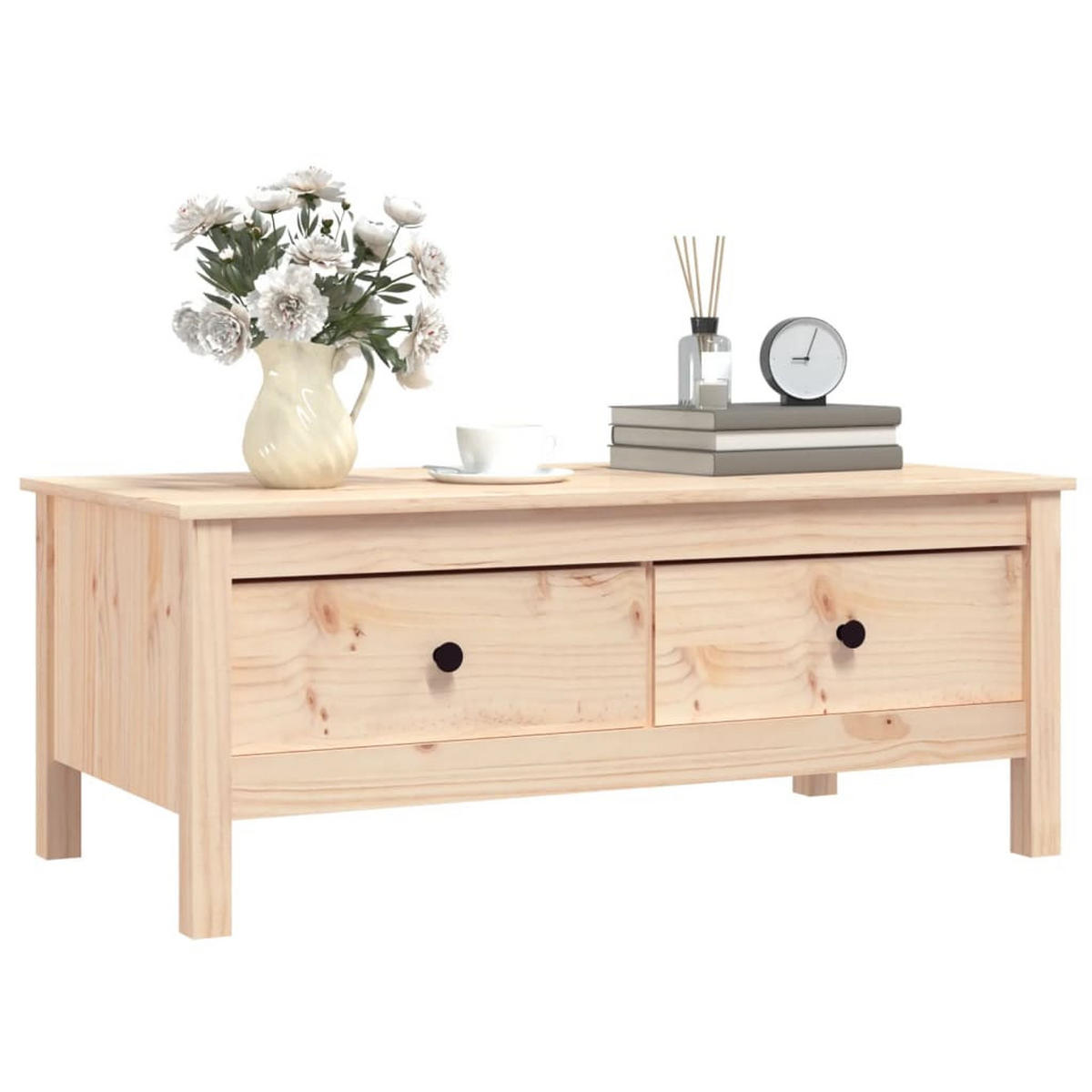 COUCHTISCH 100x50x40 cm Massivholz Kiefer - Hellbraun, Holz (100/50/40cm) - furnicato