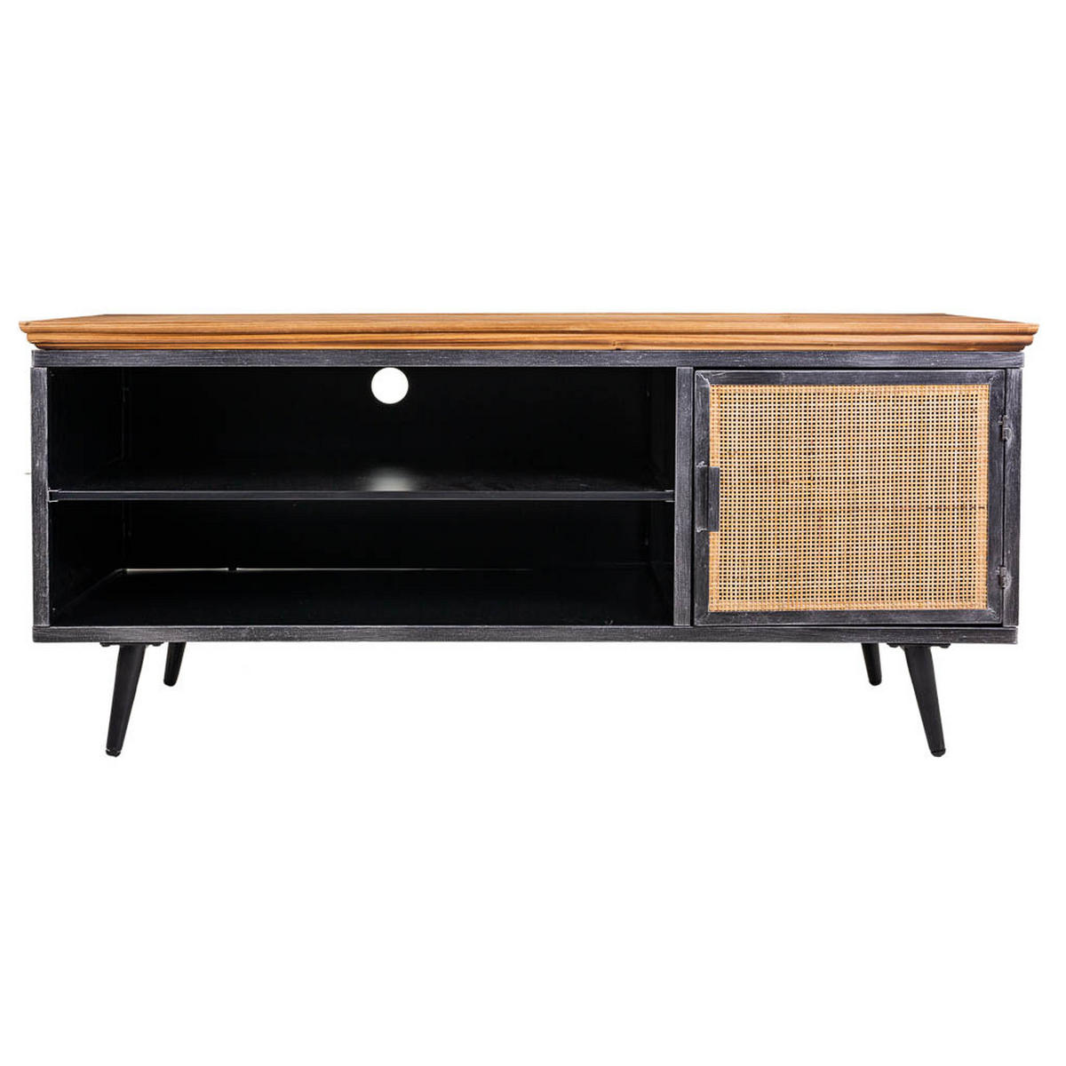 TV-LOWBOARD aus Metall und Holz, schwarz, 120x40x57cm - Multicolor, Metall (120/56.5/40cm) - Wanderlust