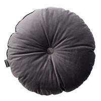 KISSEN Velvet rund, anthrazit, 37cm - Grau, Textil (37cm) - Dekoria