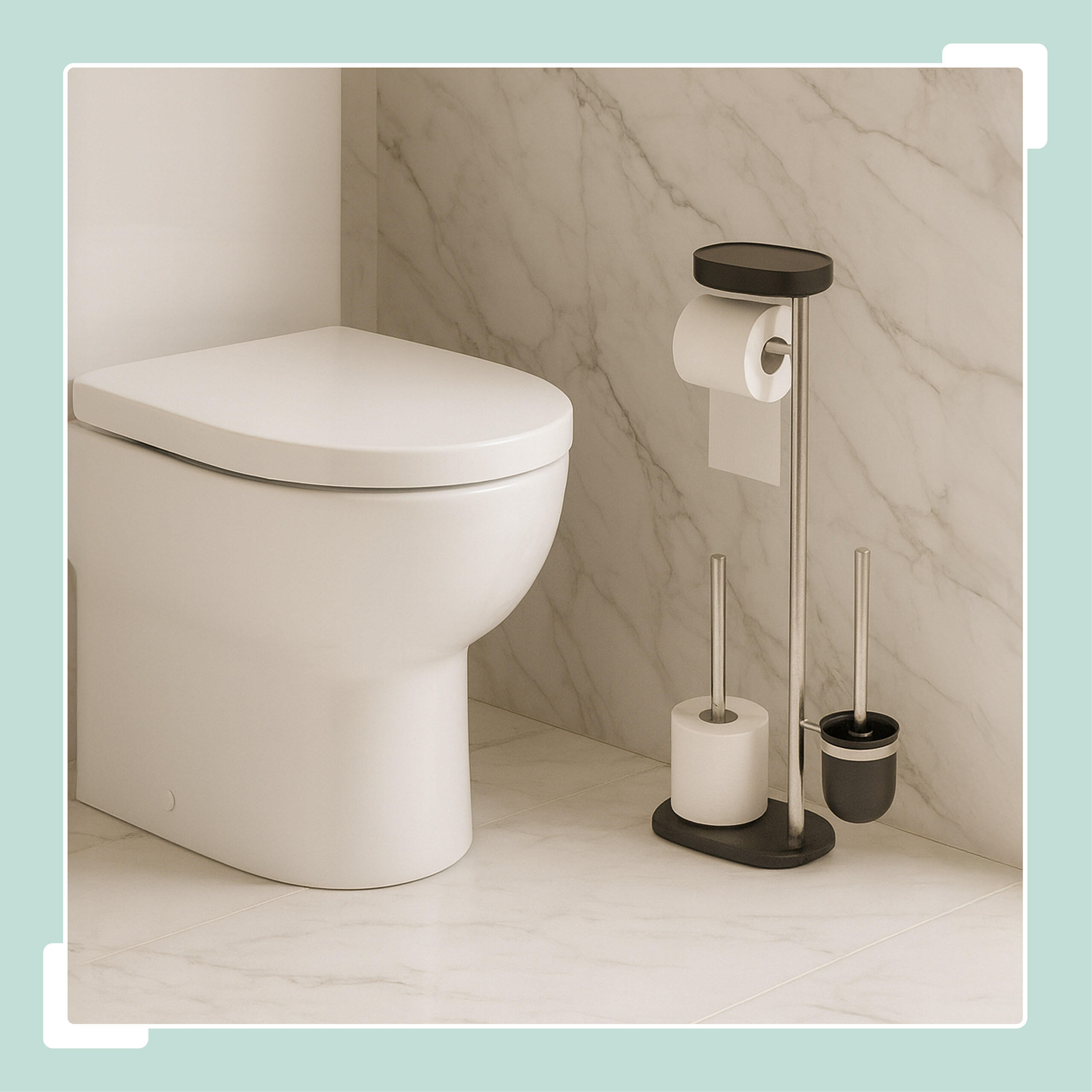 WC-GARNITUR - Multicolor, Kunststoff/Metall (31/69/16cm) - Relaxdays