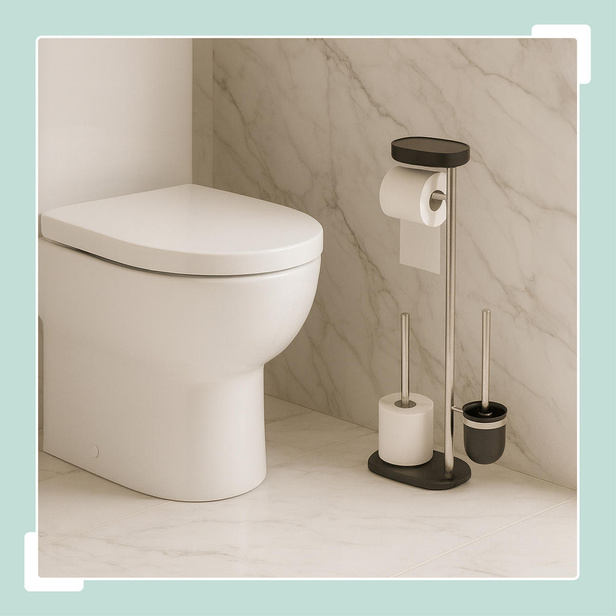 WC-GARNITUR - Multicolor, Kunststoff/Metall (31/69/16cm) - Relaxdays