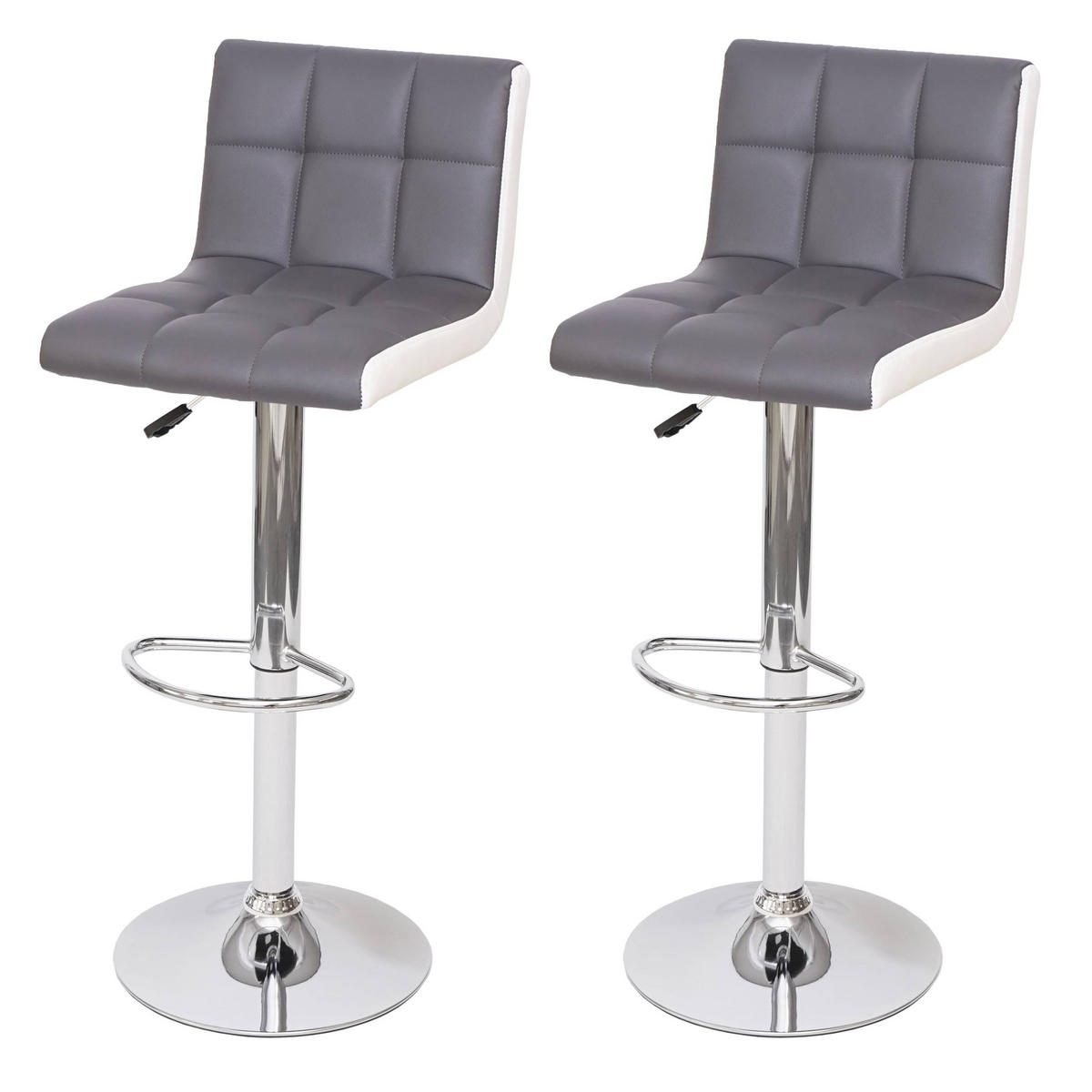 BARHOCKER Grau, Weiß 2er-Set - Weiß/Grau, Textil (38/107/41cm) - MCW