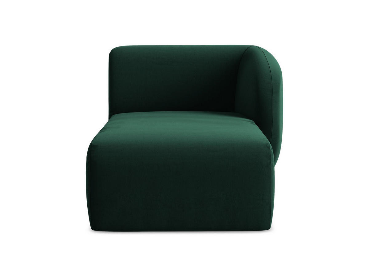 SOFAELEMENT Rechts Samt Stoff Grün - Dunkelgrün/Schwarz, Holzwerkstoff/Kunststoff (91/75/166cm) - Makamii