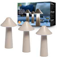 LED-TISCHLEUCHTE Pilzform dimmbar CCT Farbwechsel Ø 9 x 17 cm Zelt taupe - Beige, Kunststoff (9/9/17cm) - Northpoint