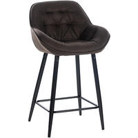 BARHOCKER Gibal Stoff braun - Schwarz/Braun, Textil/Metall (54/93.5/57.5cm) - TPFLiving