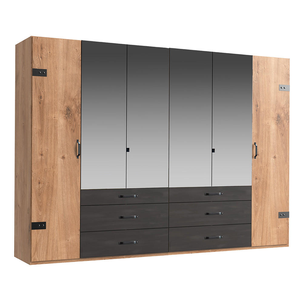 Lomado Kleiderschrank Braun 300x216x58 cm