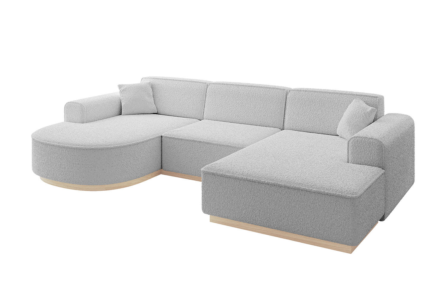 WOHNLANDSCHAFT ARRIO-U1 303x171x83 cm Hellgrau - Hellgrau, Holzwerkstoff/Textil (303/83/171cm) - ALTDECOR