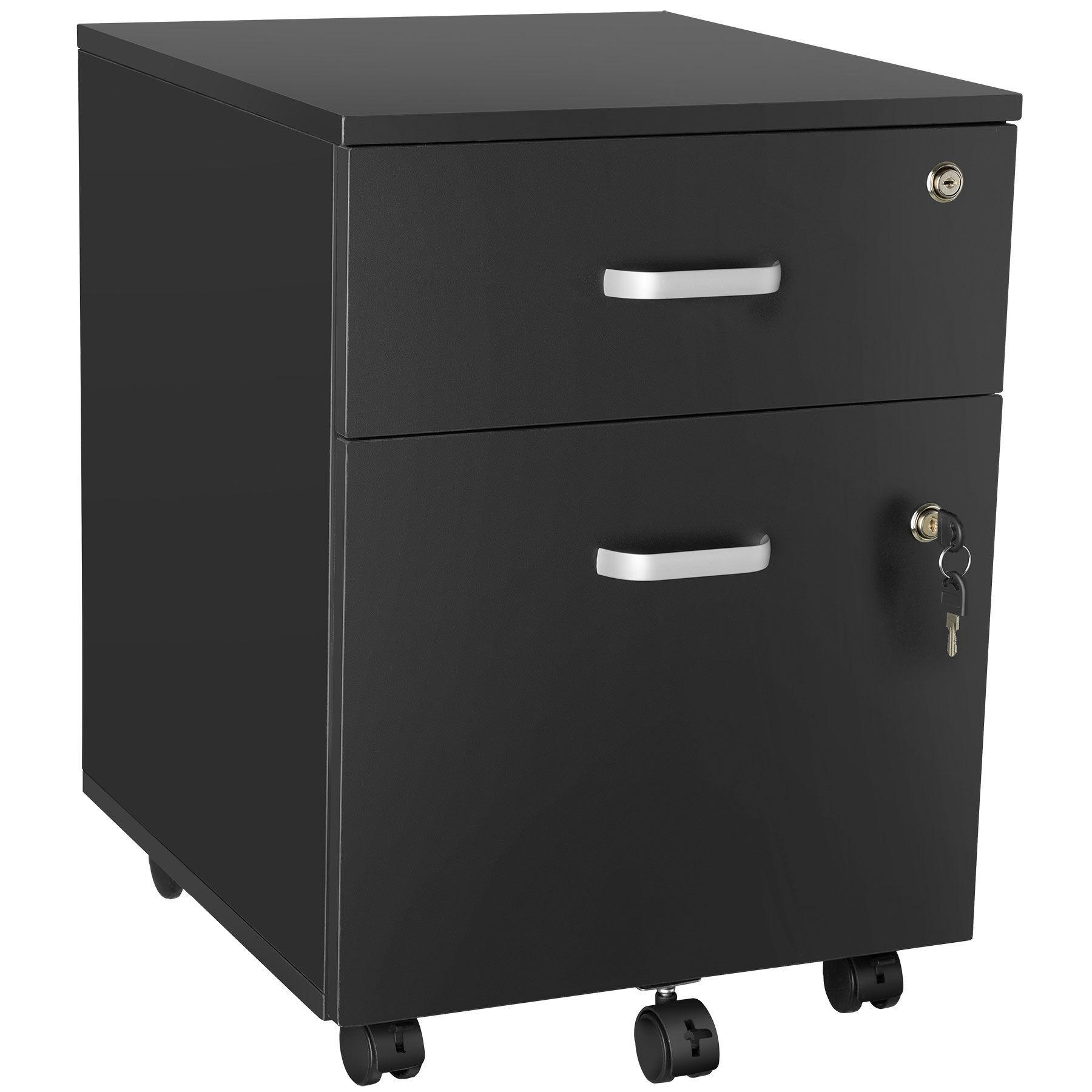 ROLLCONTAINER Vagur,40 x 44 x 54,5 cm,schwarz - Schwarz, Holzwerkstoff (40/54.5/46cm) - tectake