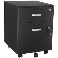 ROLLCONTAINER Vagur,40 x 44 x 54,5 cm,schwarz - Schwarz, Holzwerkstoff (40/54.5/46cm) - tectake