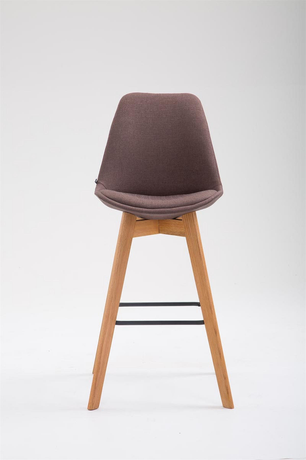 BARHOCKER Stoff braun - Eukalyptusholzfarben/Braun, Holz/Textil (48/112/56cm) - CLP