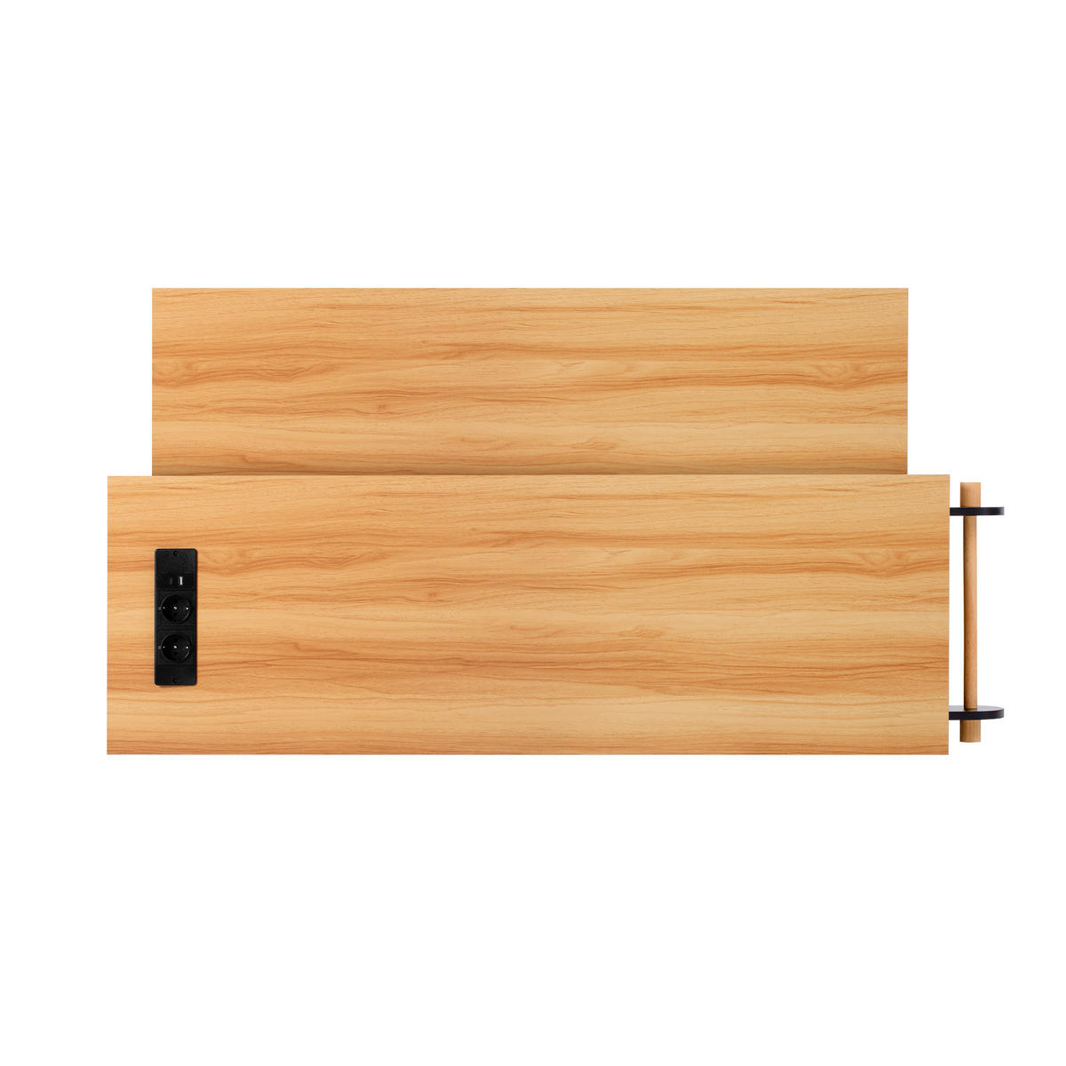 KÜCHENINSEL DE-41118 120/40-75/92 cm mit Ladestation Schwarz - Schwarz, Holzwerkstoff (120/92/40cm) - ComfortXL