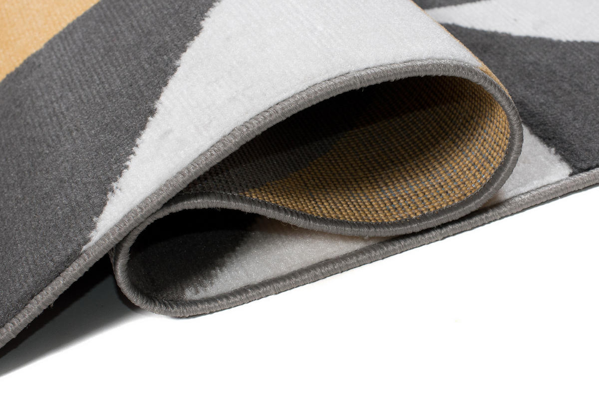 TEPPICH MAYA Gelb Vierecke Geometrisch Figuren 200/250 cm - Gelb, Textil (200/250cm) - Tapiso