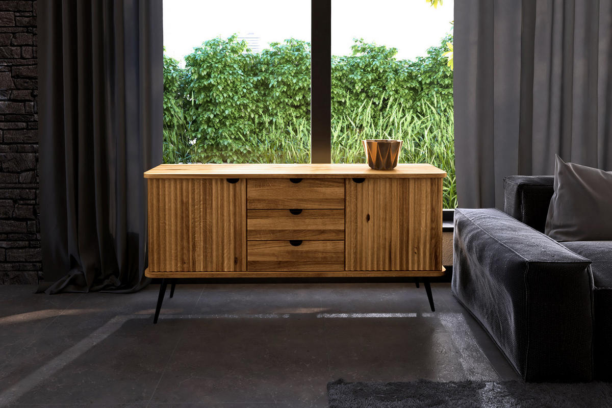 KOMMODE LINA - Wildeiche, Holz (144/72/46cm) - byoak