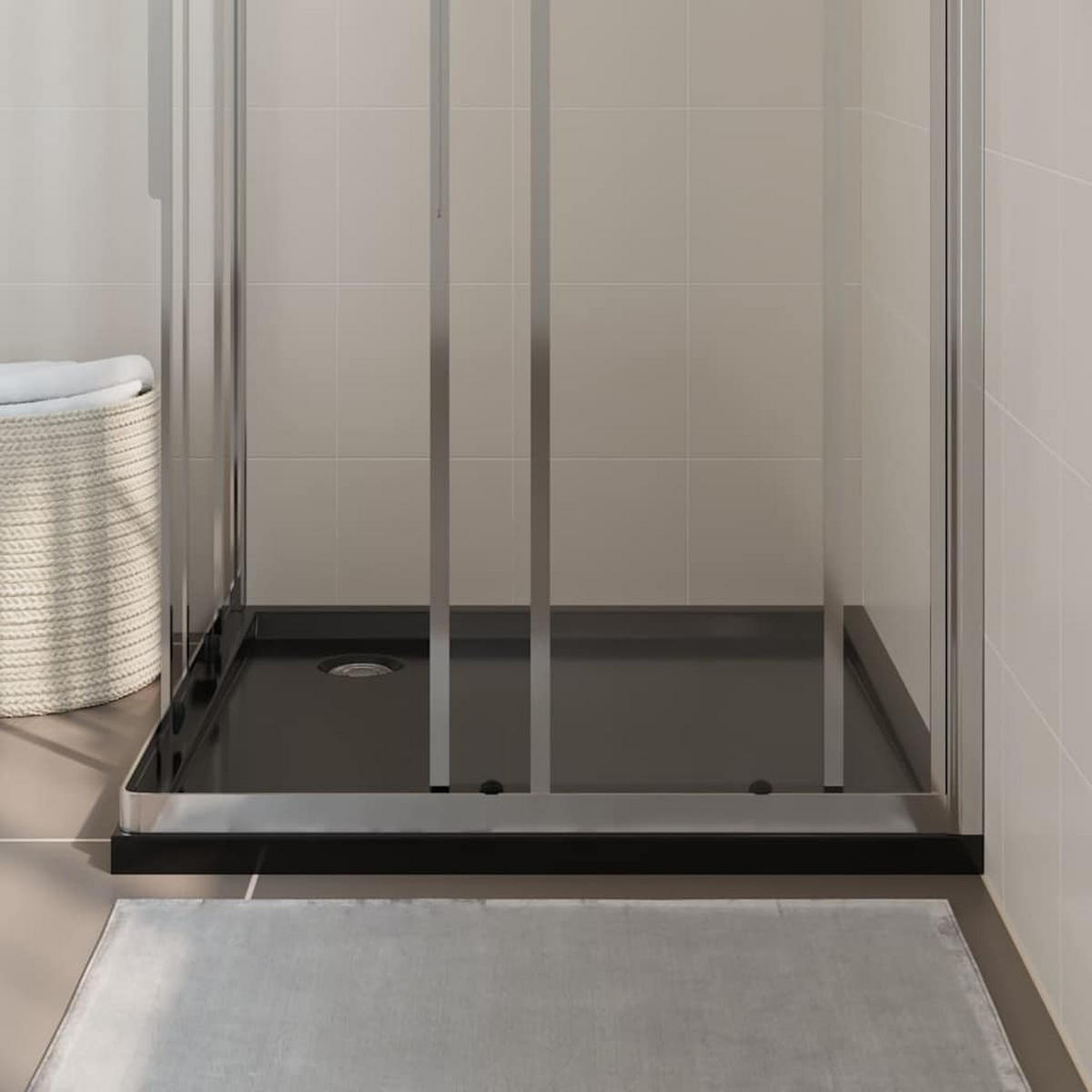 DUSCHTASSE Quadratisch Schwarz 90/90 Cm - Schwarz, Glas (90/4/90cm) - vidaXL