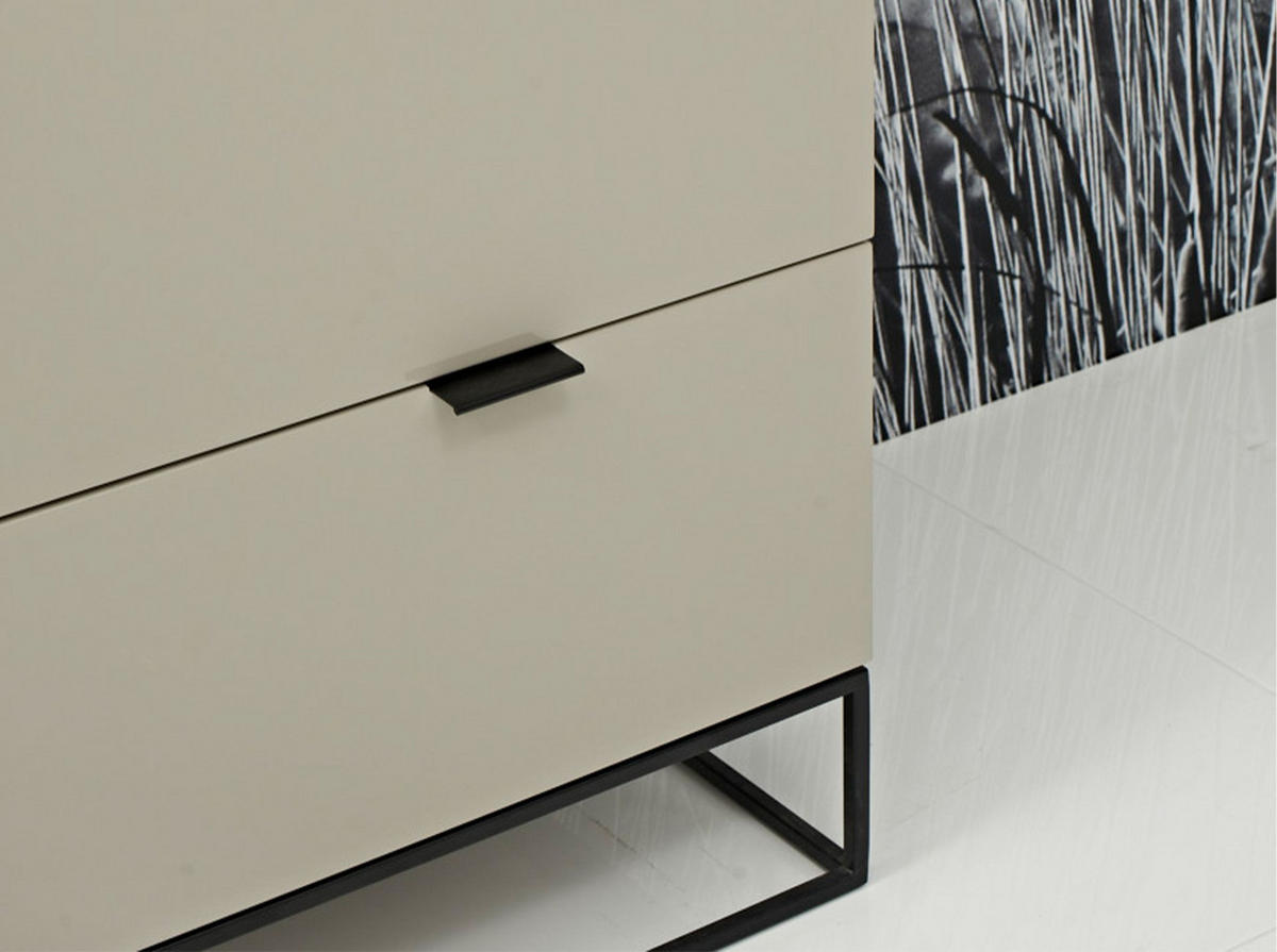 KOMMODE Kommode graues Holz und schwarzer Stahl 80/45/80 cm - Hellgrau/Schwarz, Holz (80/80/45cm) - ANGEL CERDA