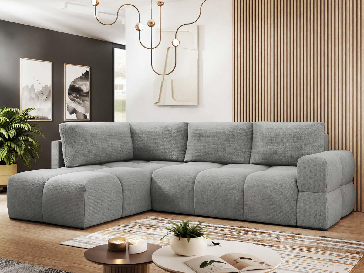 ECKSOFA Taremi - Schwarz/Grau, Holz/Kunststoff (267/185cm) - MIRJAN24