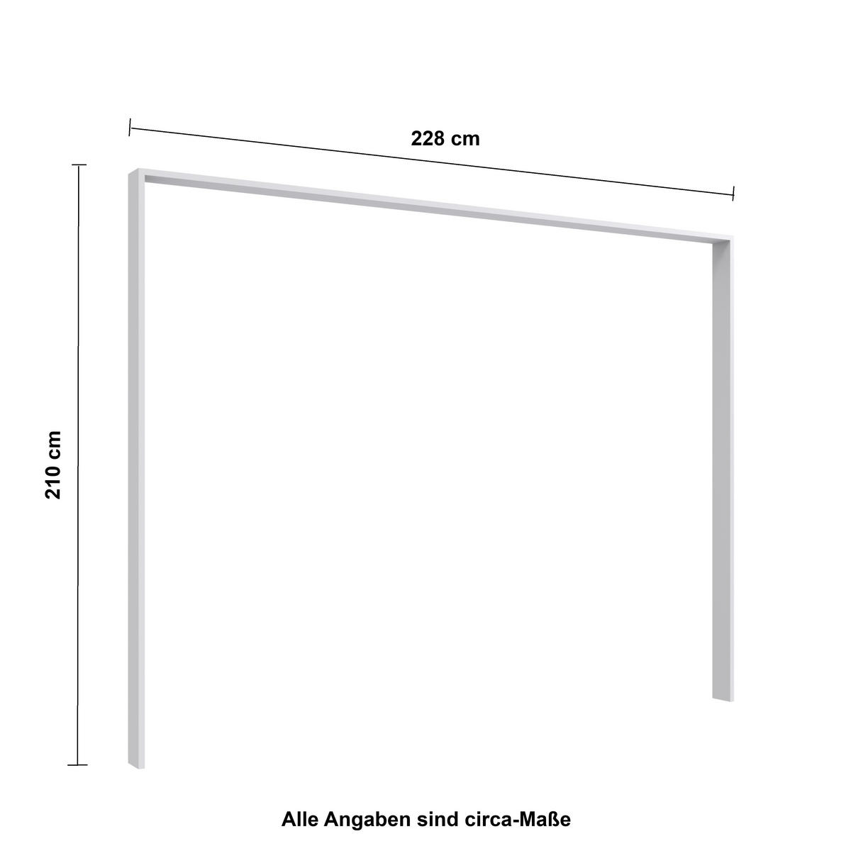 PASSEPARTOUTRAHMEN zum Kleiderschrank 22590&22591, B228/H211/T58 cm, Abschlussrahmen in Weiß / 22590-01 - Weiß, Holzwerkstoff (228/211/12cm) - luma-home