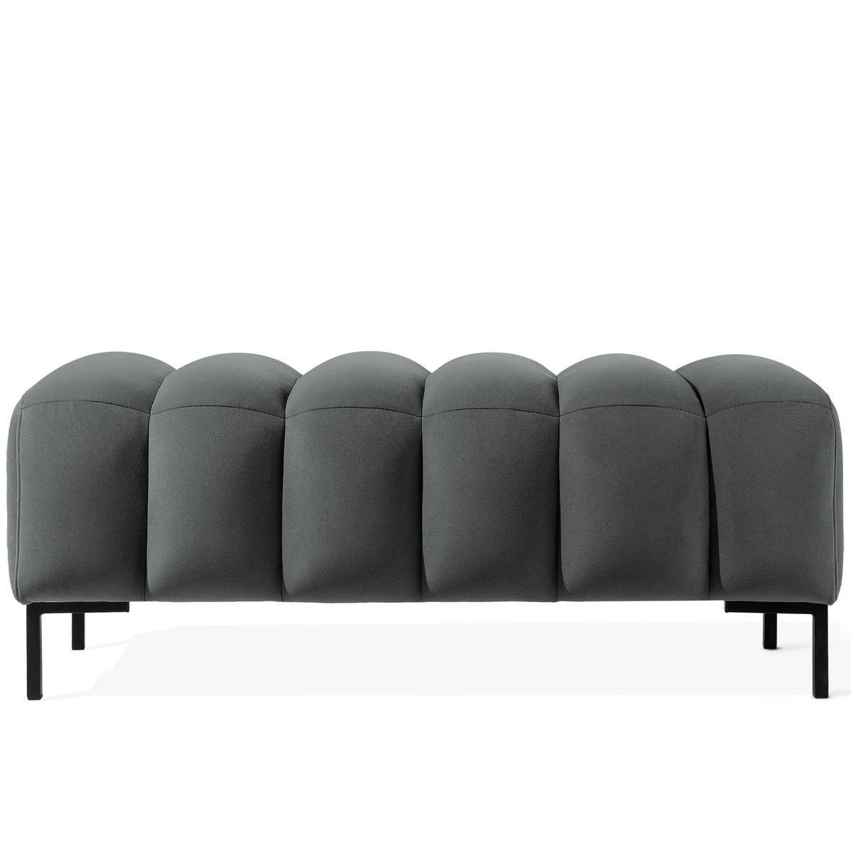 SITZHOCKER Polsterhocker PECCO, Veloursstoff - Hellgrau/Schwarz, Holz/Textil (120/50/50cm) - KONSIMO®