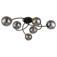 LED DECKENLEUCHTE Metall Schwarz Glas - Schwarz, Glas (52/45/17.5cm) - Globo Lighting