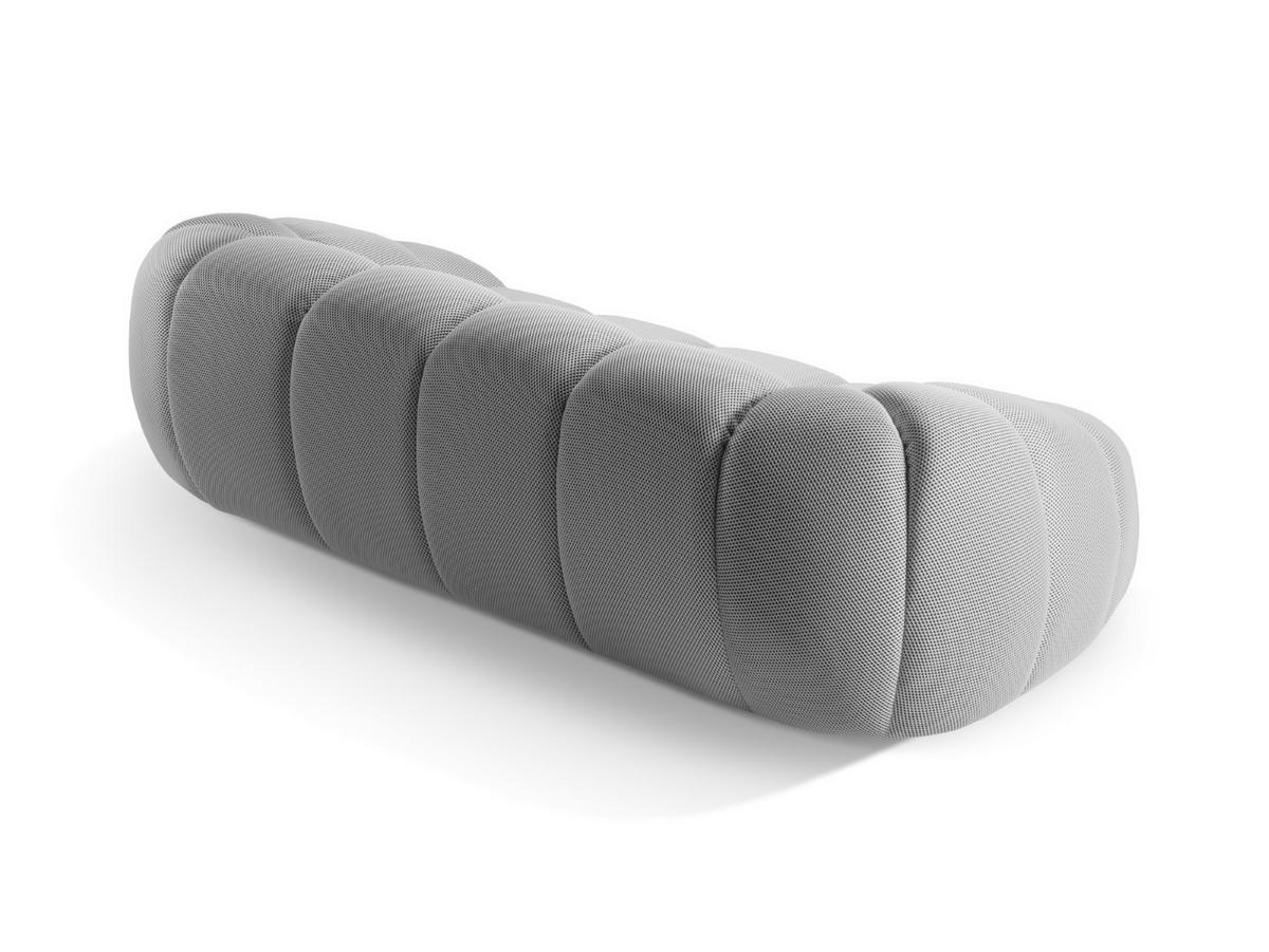 SOFA Diana aus 3D-Stoff silber 3 Sitzplätze - Silberfarben, Textil (114/72/234cm) - Micadoni