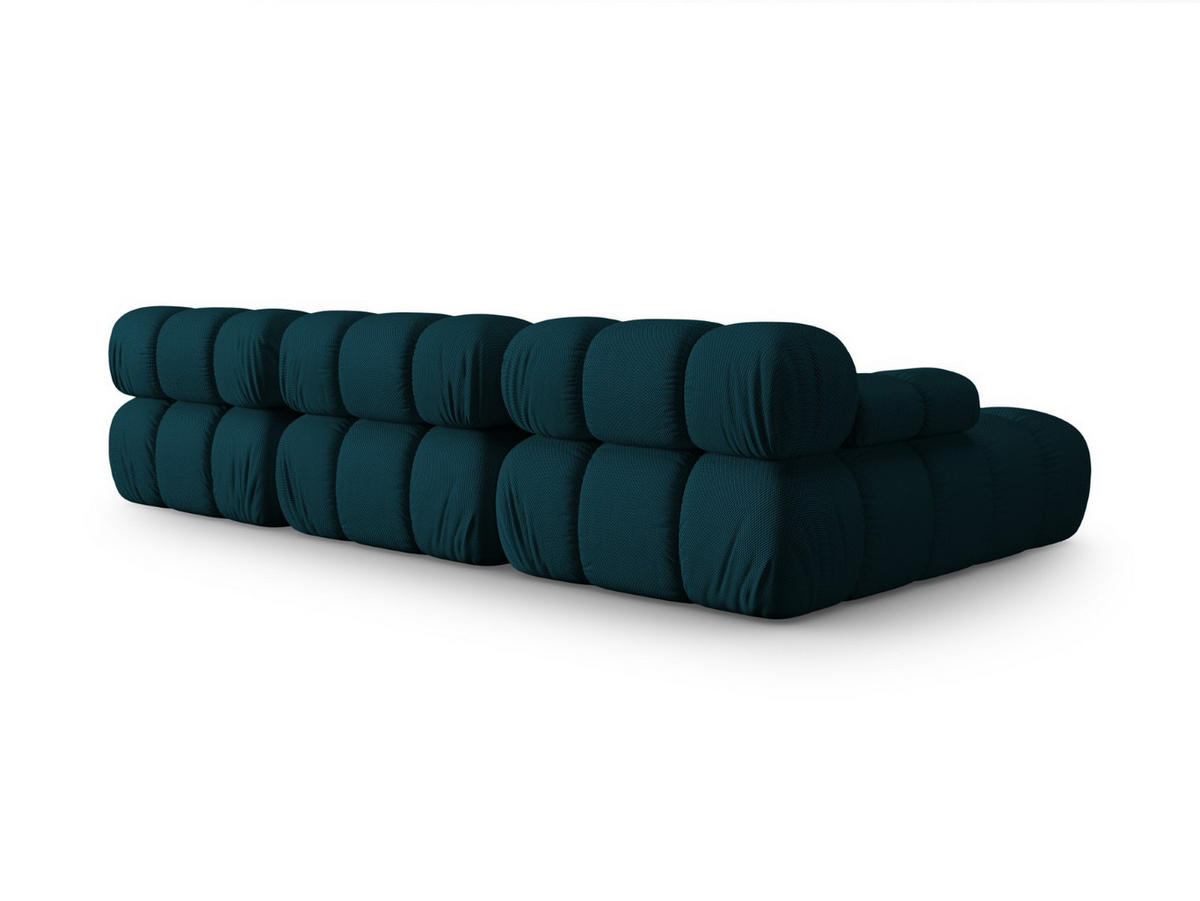 ECKSOFA modular links Bellis aus 3D-Stoff marineblau 4 Sitzplätze - Blau, Textil (155/282cm) - Micadoni