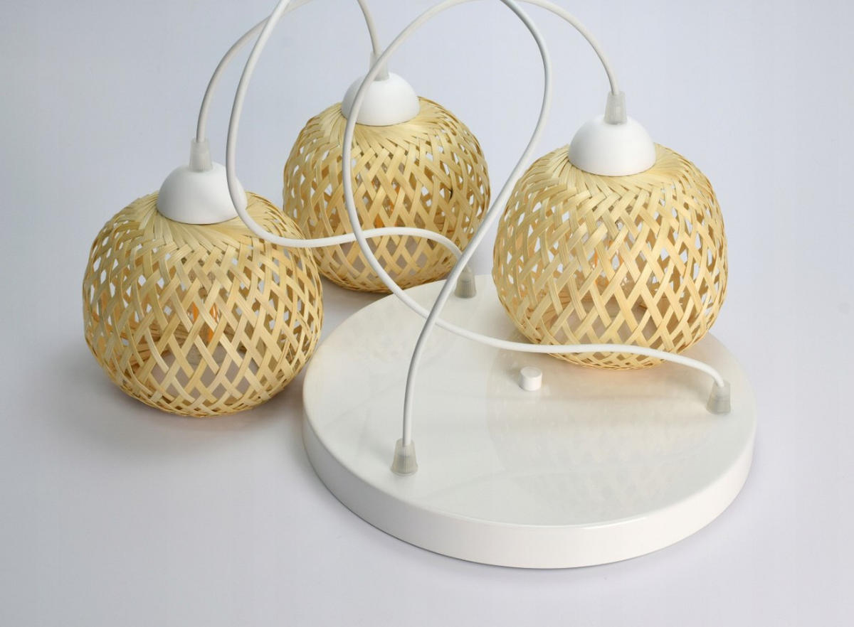 PENDELLEUCHTE BOHO - Beige/Weiß, Glas/Metall (15/34/100cm) - kiki design